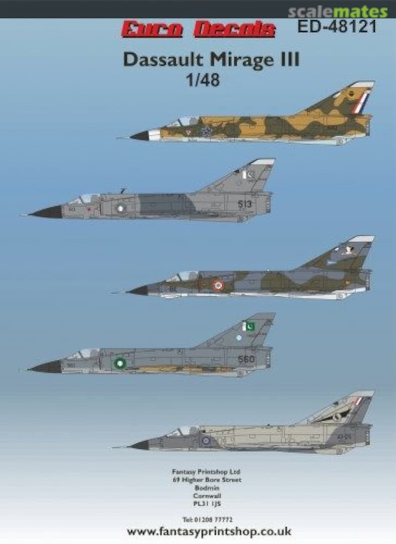 Boxart Mirage III internationale Luftstreitkräfte ED48121 Euro Decals