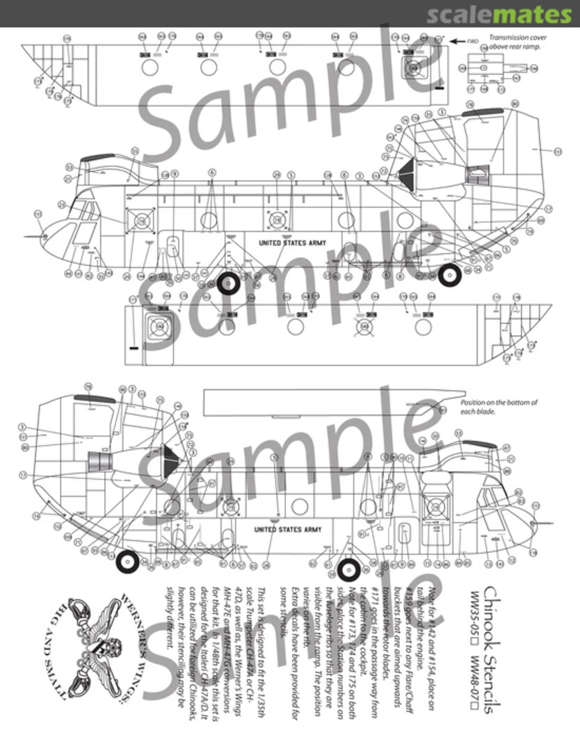 Boxart Chinook Stencils WW35-05 Werner's Wings