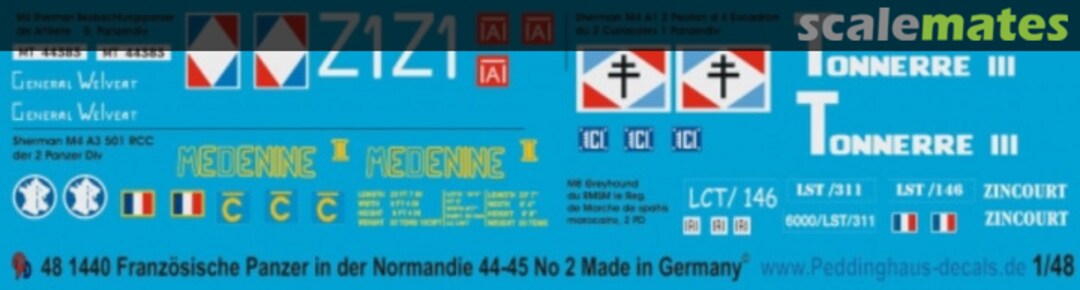 Boxart Französische Panzer Normandie und Deutschland 1944-45 EP 1440 Peddinghaus-Decals