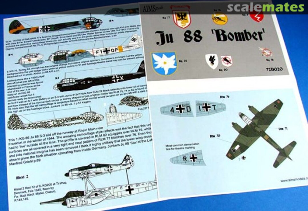 Boxart Ju 88 "Bomber" 72D020 AIMS