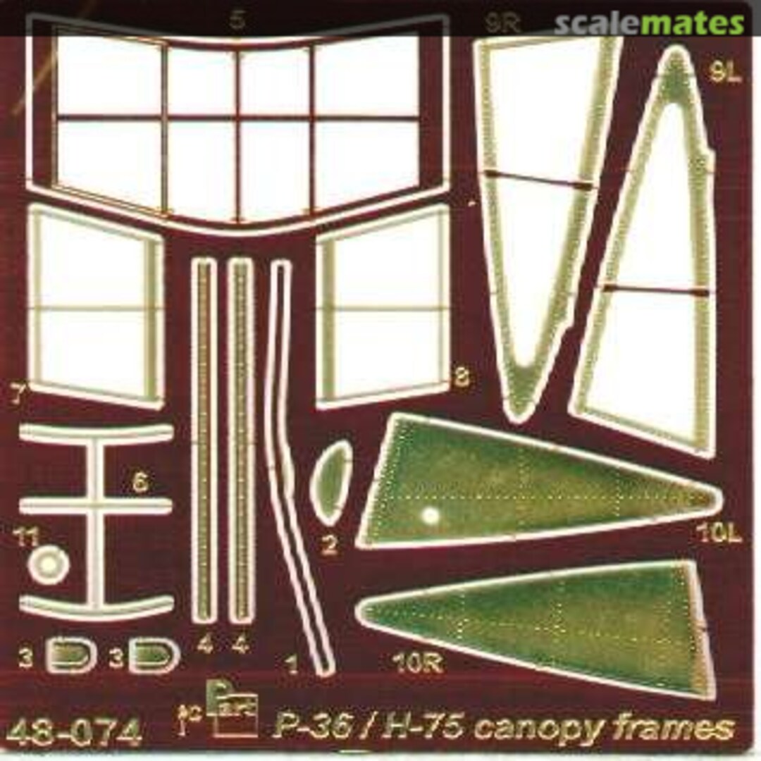 Boxart P-36/H-75-canopy frames S48-074 Part