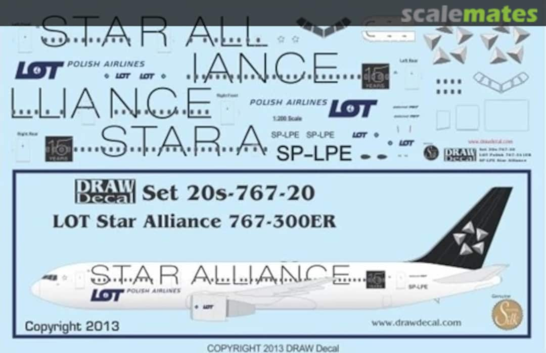 Boxart LOT Polish Star Alliance 767-300ER 20-767-20 Draw Decal