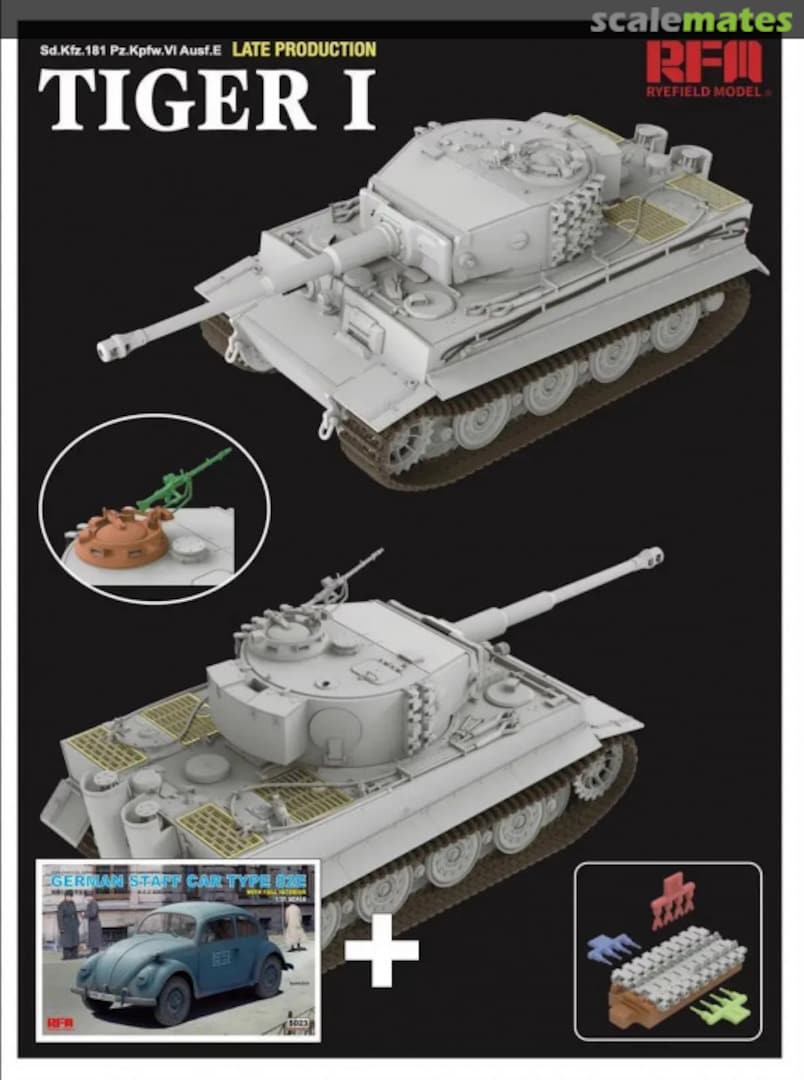 Boxart RM-5101 Sd.Kfz.181 Pz.Kpfw.VI Ausf.E Tiger I w/Zimmerit + RM-5023 Type 82E Special Box Set 1212 Rye Field Model