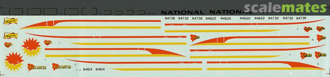 Boxart Boeing 727 National Airlines 14 Fowler Aviation Decals