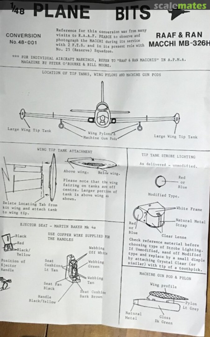 Boxart RAAF & RAN Macchi MB-326H 48-001 Plane Bits