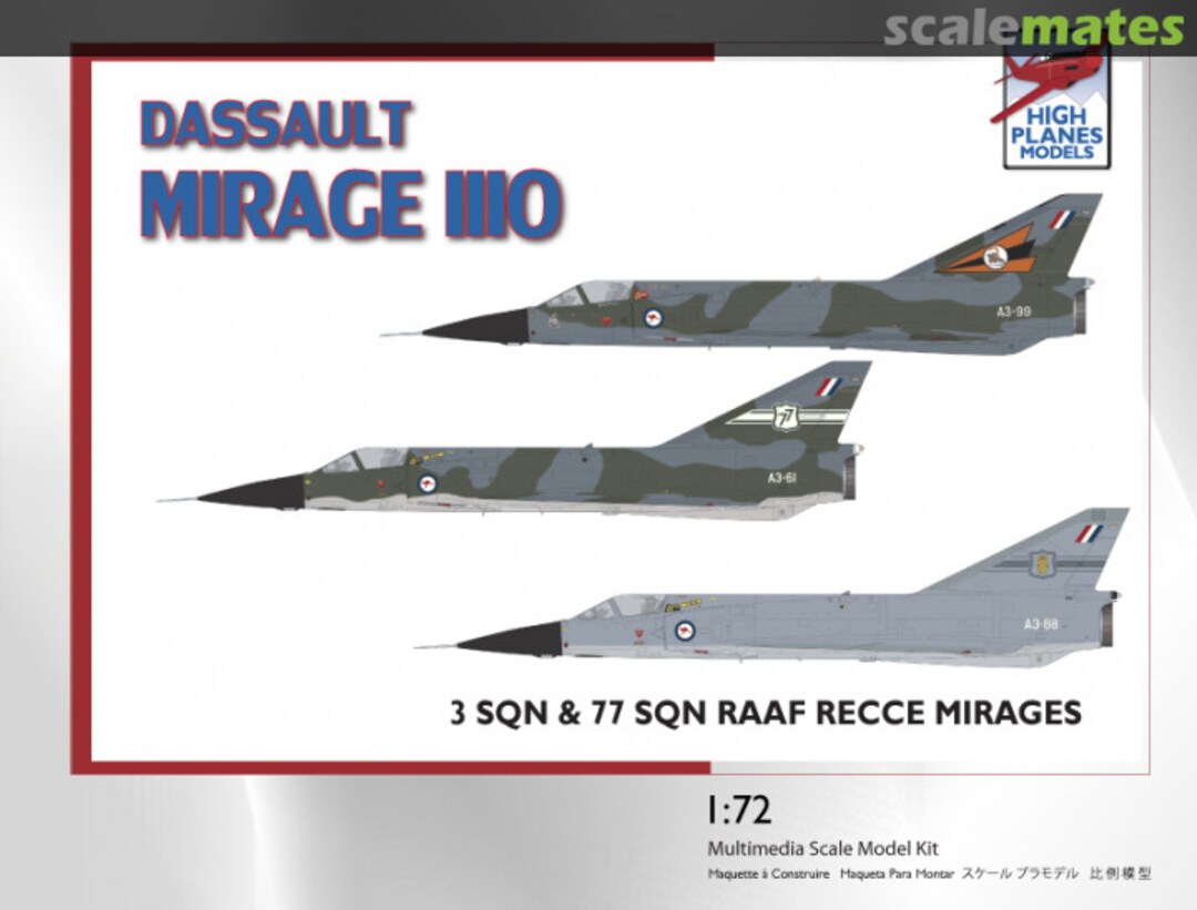 Boxart Dassault Mirage IIIO RAAF 3 & 77 SQN Recce HPK072112 High Planes Models