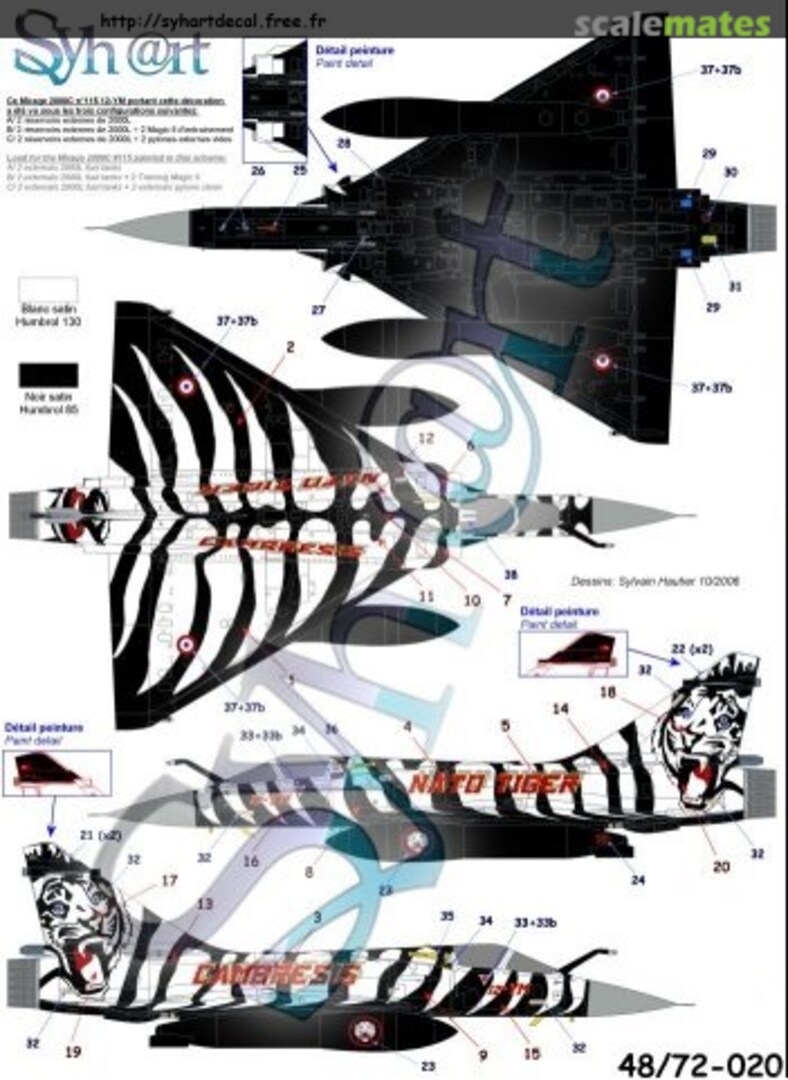 Boxart Dassault Mirage 2000C 72-020 Syhart