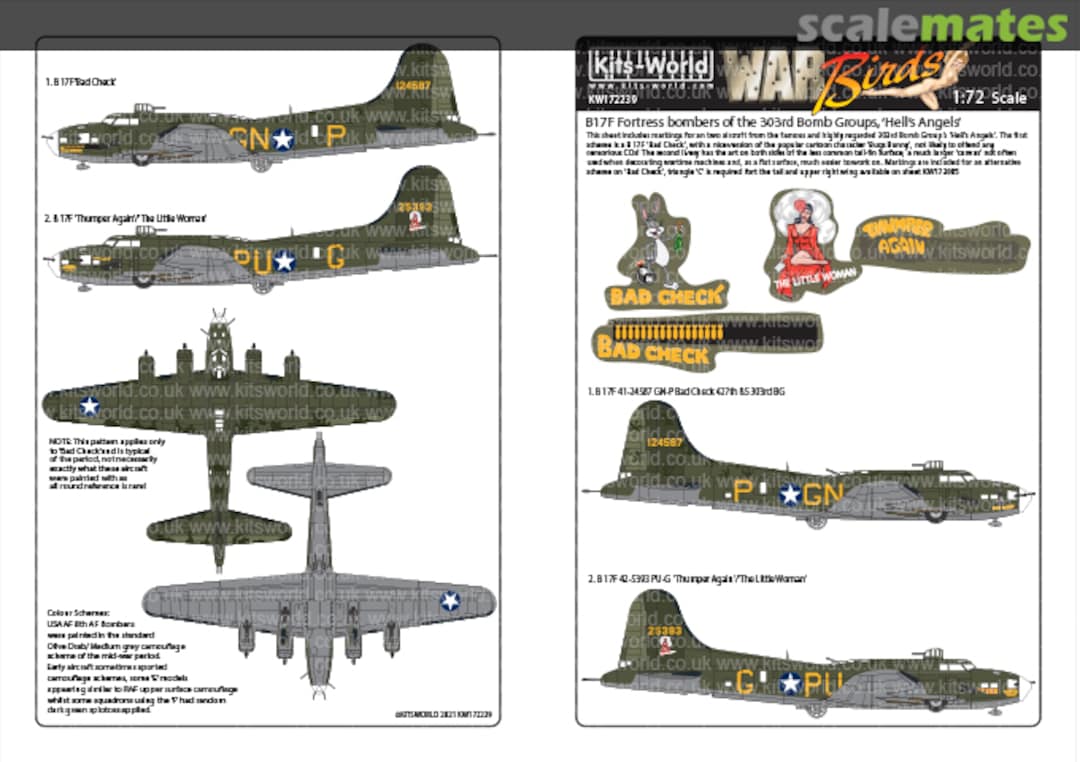 Boxart B-17F Fortress bombers of the 303rd Bomb Goups KW172239 Kits-World