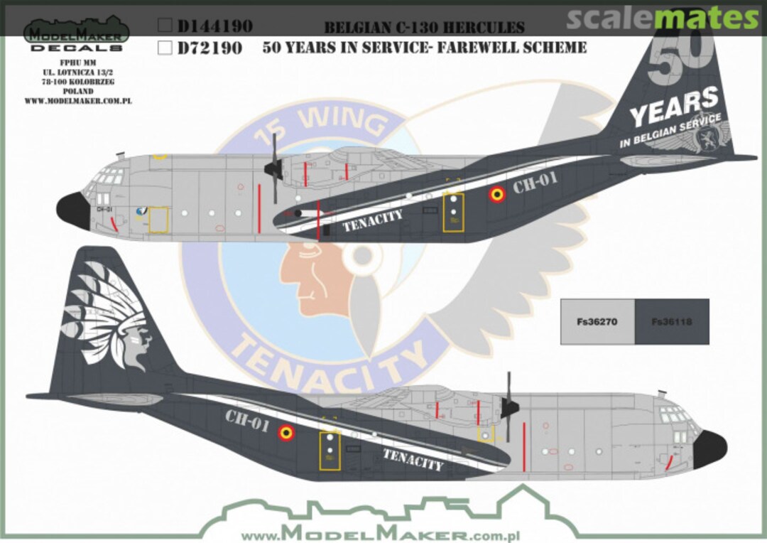 Boxart Belgian C-130 Hercules 50 years in service - Farewell scheme D144190 ModelMaker