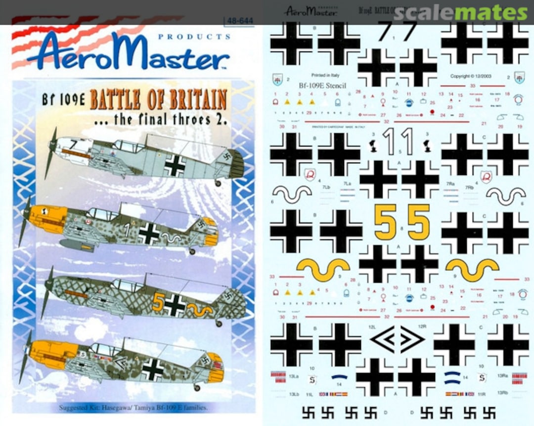 Boxart Bf 109E Battle of Britain...the Final Throes 2 48-644 AeroMaster