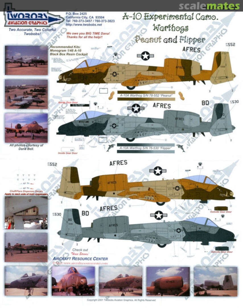 Boxart A-10A Experimental Camo Warthogs 48-009 TwoBobs Aviation Graphics