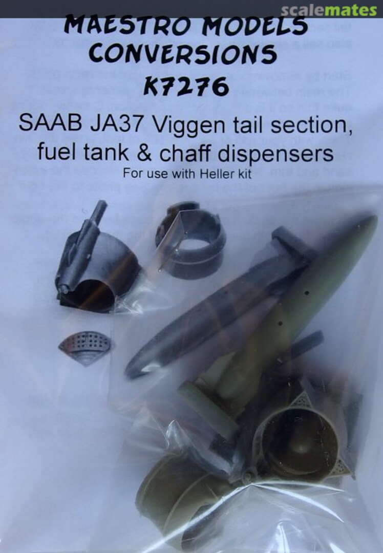 Boxart SAAB JA37 Viggen tail section, fuel tank & chaff dispensers MMK7276 Maestro Models