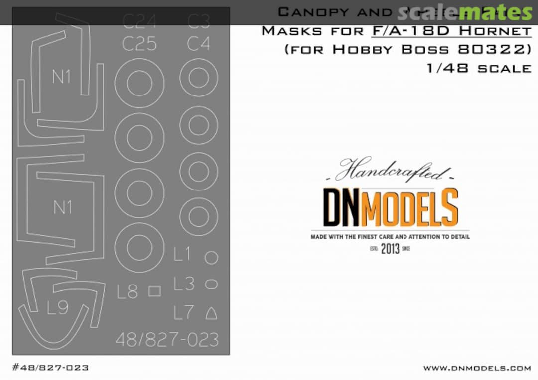 Boxart F/A-18D Hornet - Canopy & Wheels Paint Masks 48/827-023 DN Models