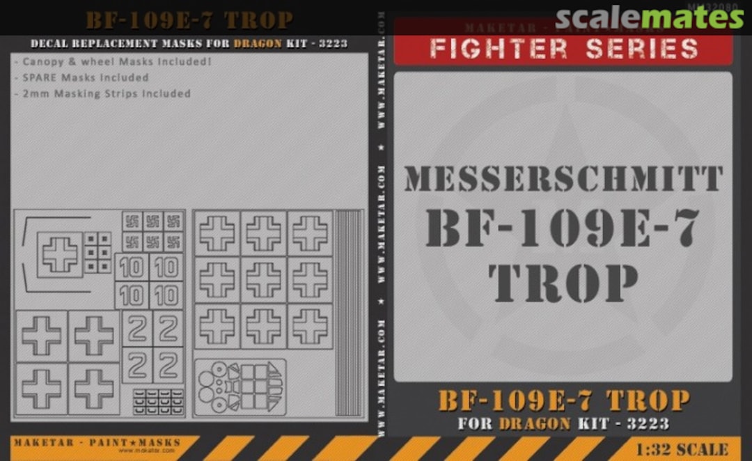 Boxart Messerschmitt Bf-109E-7 Trop MM32080K Maketar