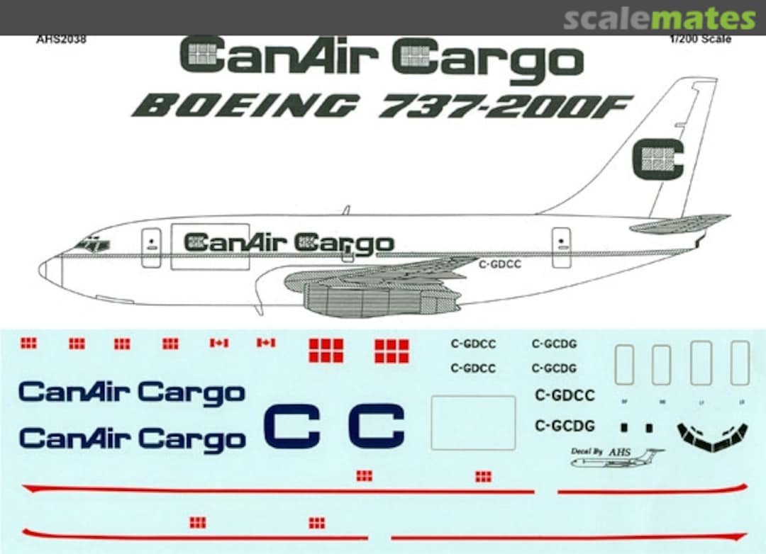 Boxart Boeing 737-200 AHS2038 Airline Hobby Supplies