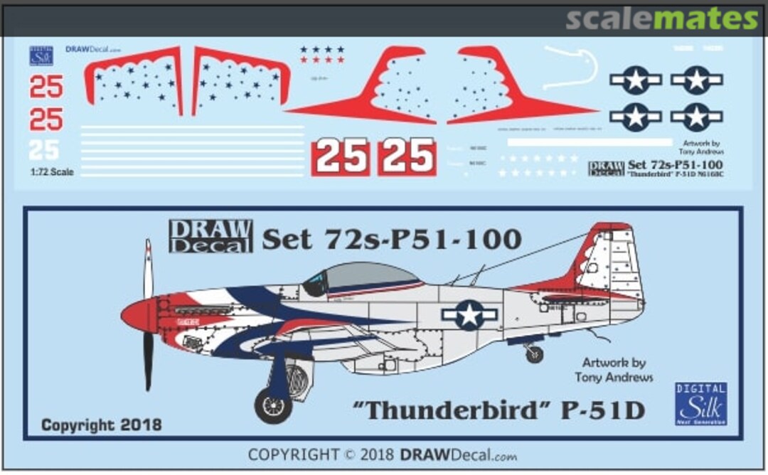 Boxart "Thunderbird" P-51D 72-P51-100 Draw Decal