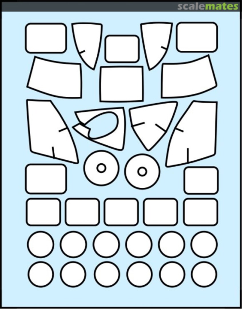 Boxart MH-53E die-cut mask for painting canopy frame and wheel hub MS720012 AK Hobby