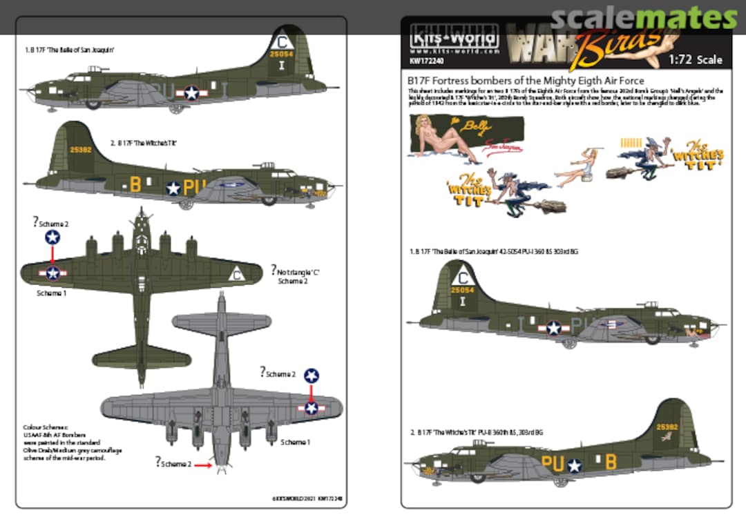 Boxart B-17F Fortress bombers of the Mighty Eighth Air Force KW172240 Kits-World