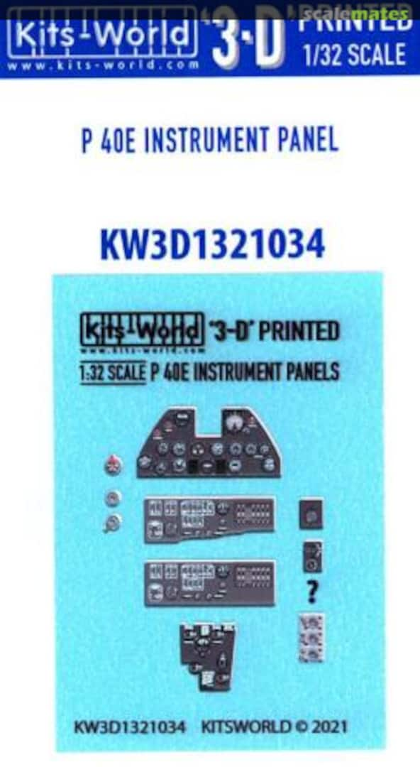 Boxart P-40E Instrument Panel KW3D1321034 Kits-World