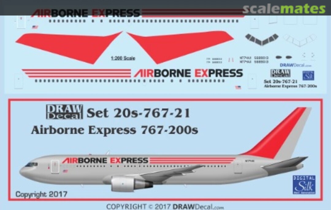 Boxart Airborne Express 767-200s 20-767-21 Draw Decal