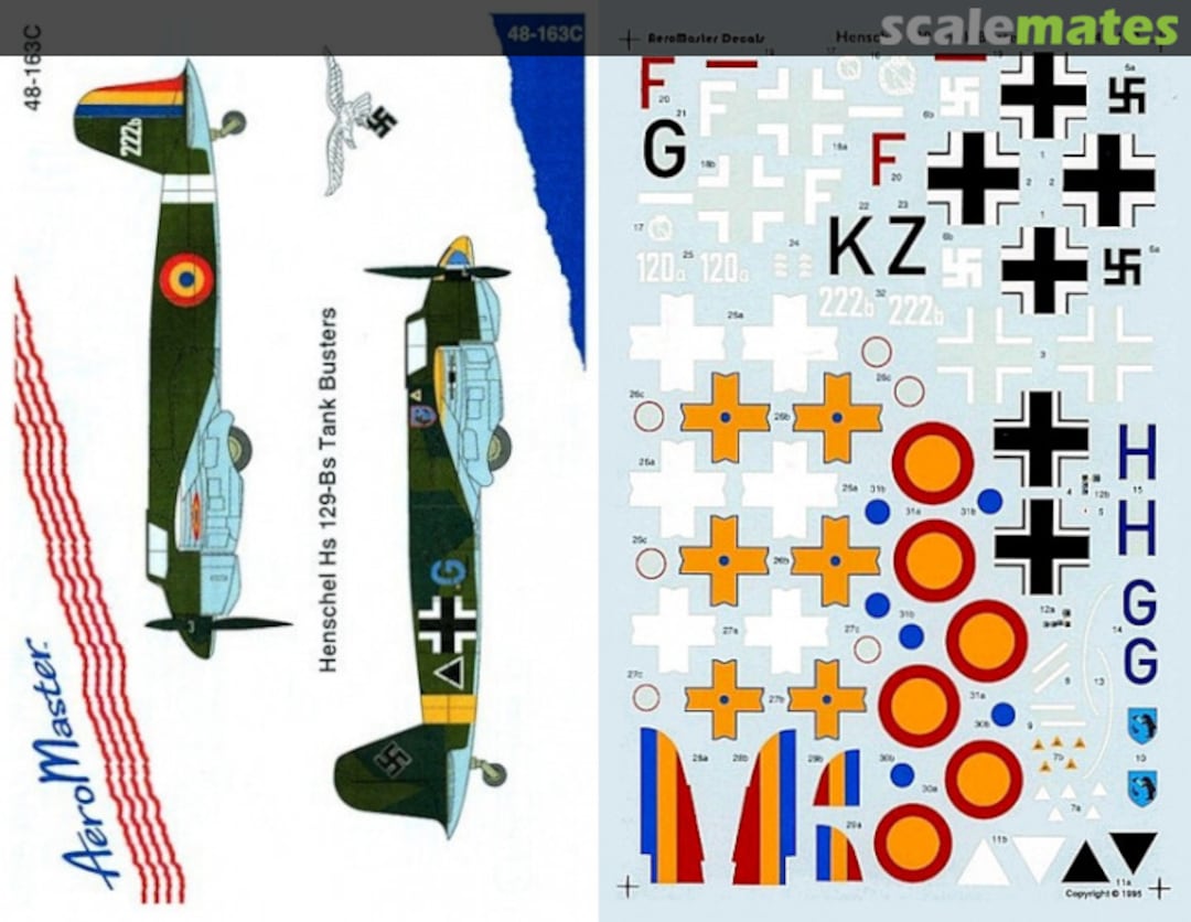 Boxart Henschel Hs 129-Bs Tank Busters 48-163C AeroMaster