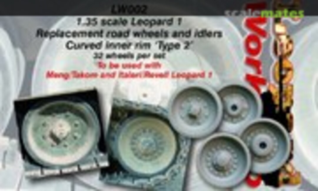 1:35 Leopard 1 Replacement Road Wheels and Idlers - Curved Inner Rim 'Type 2' (Leopard Workshop LW002)