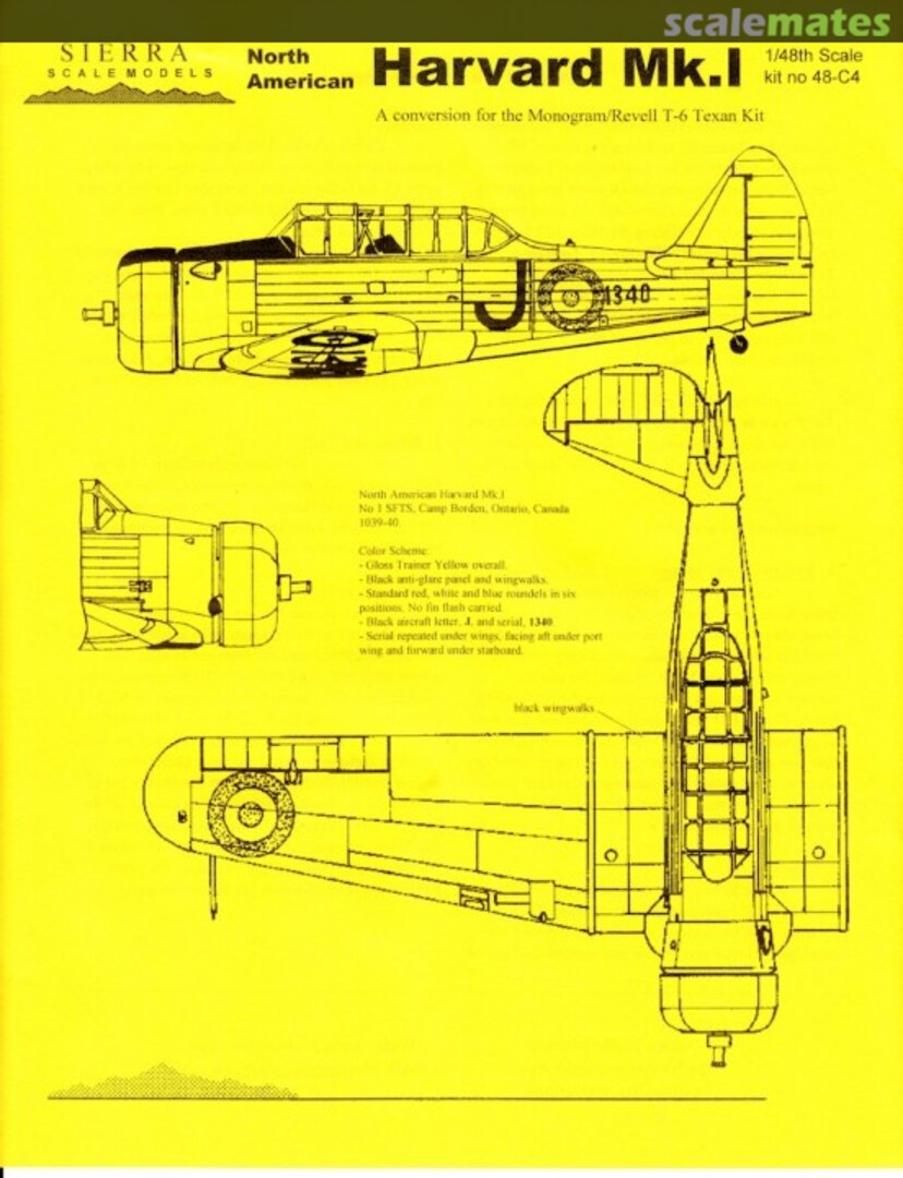 Boxart North American Harvard Mk.I 48-C4 Sierra Scale Models