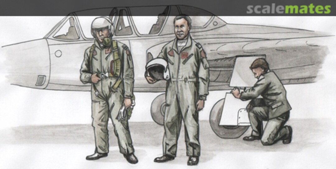 Boxart Two Fouga Magister Pilots and a Mechanic F72306 CMK