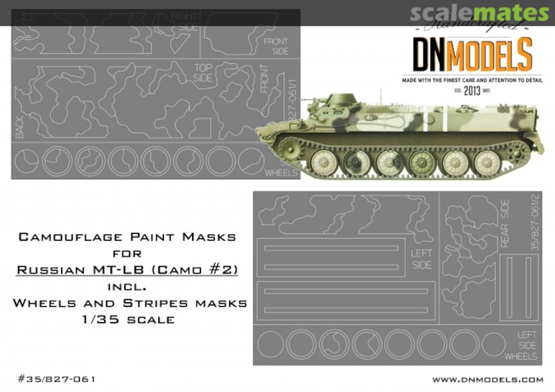 Boxart Camo Paint Masks Russian MT-LB /Ver.2/ incl. Wheels & Stripes 35/827-061 DN Models