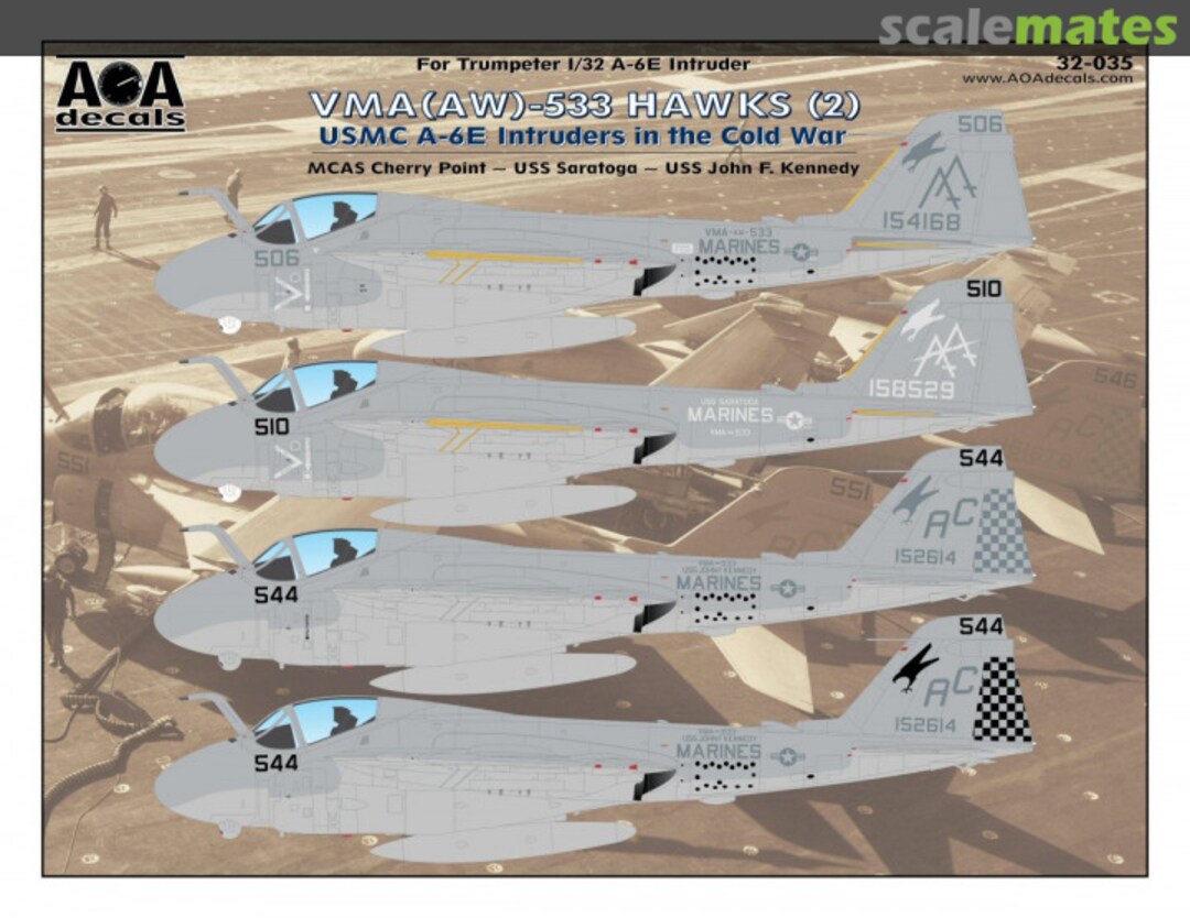 Boxart VMA(AW)-533 Hawks (2) 32-035 AOA decals