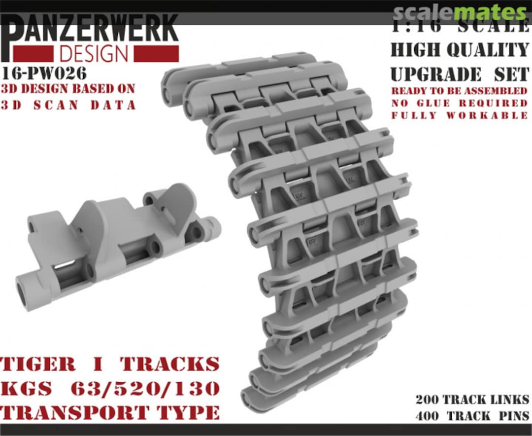 Boxart Tiger I transport tracks 16-PW026 Panzerwerk design