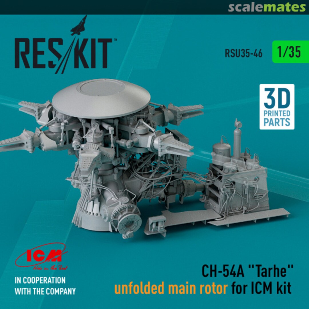 Boxart CH-54A "Tarhe" unfolded main rotor (ICM) (3D Printed) RSU35-0046 ResKit