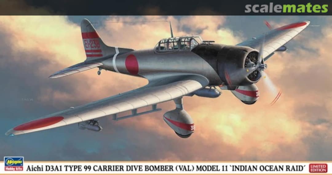 Boxart Aichi D3A1 Type 99 Carrier Dive Bomber (Val) Model 11 `Indian Ocean Raid´ 07356 Hasegawa