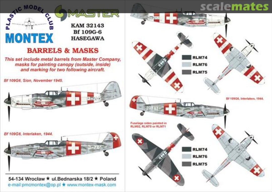 Boxart Bf 109G-6 (Swiss) KAM32143 Montex