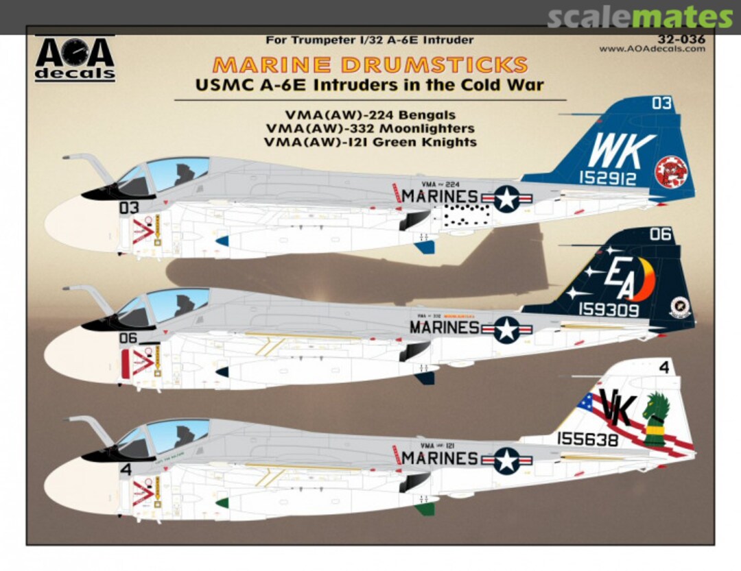 Boxart Marine Drumsticks 32-036 AOA decals