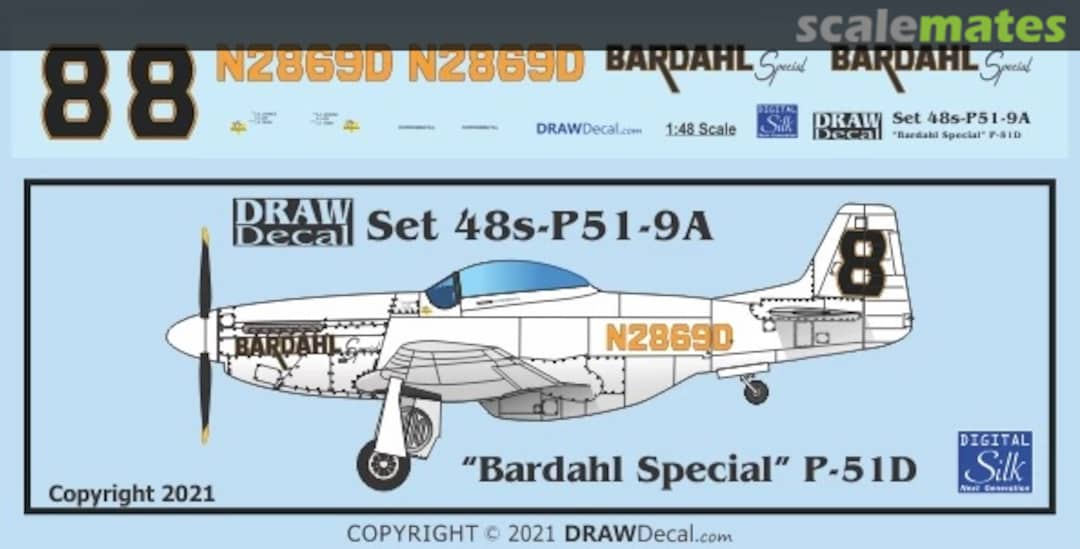 Boxart "Bardahl Special" P-51D 48-P51-09A Draw Decal