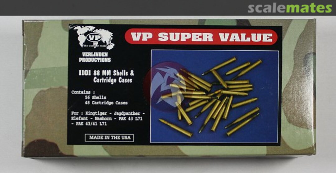 Boxart 88mm Shells & Cartridge Cases (56 Shells & 48 Cartridge Cases) 1101 Verlinden Productions