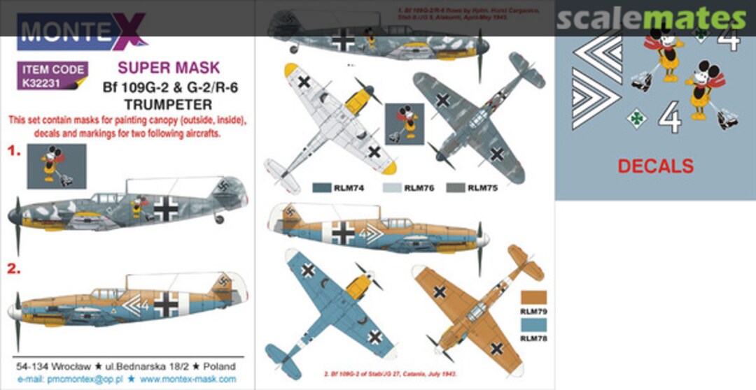 Boxart Bf 109G-2 & G-2/R-6 K32231 Montex