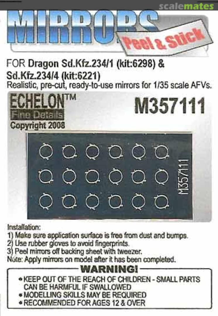 Boxart Sd.Kfz.234 /1 /2 /3 /4 Mirrors (Dragon) M357111 Echelon Fine Details