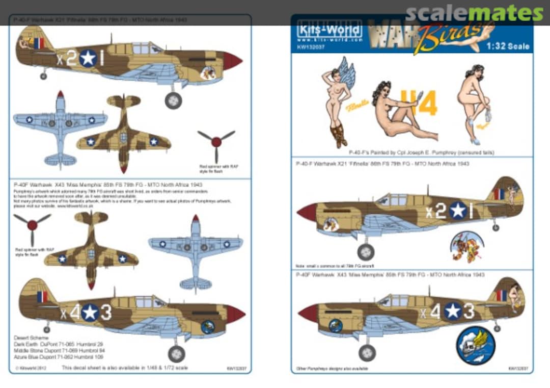 Boxart P-40F Warhawks KW132037 Kits-World