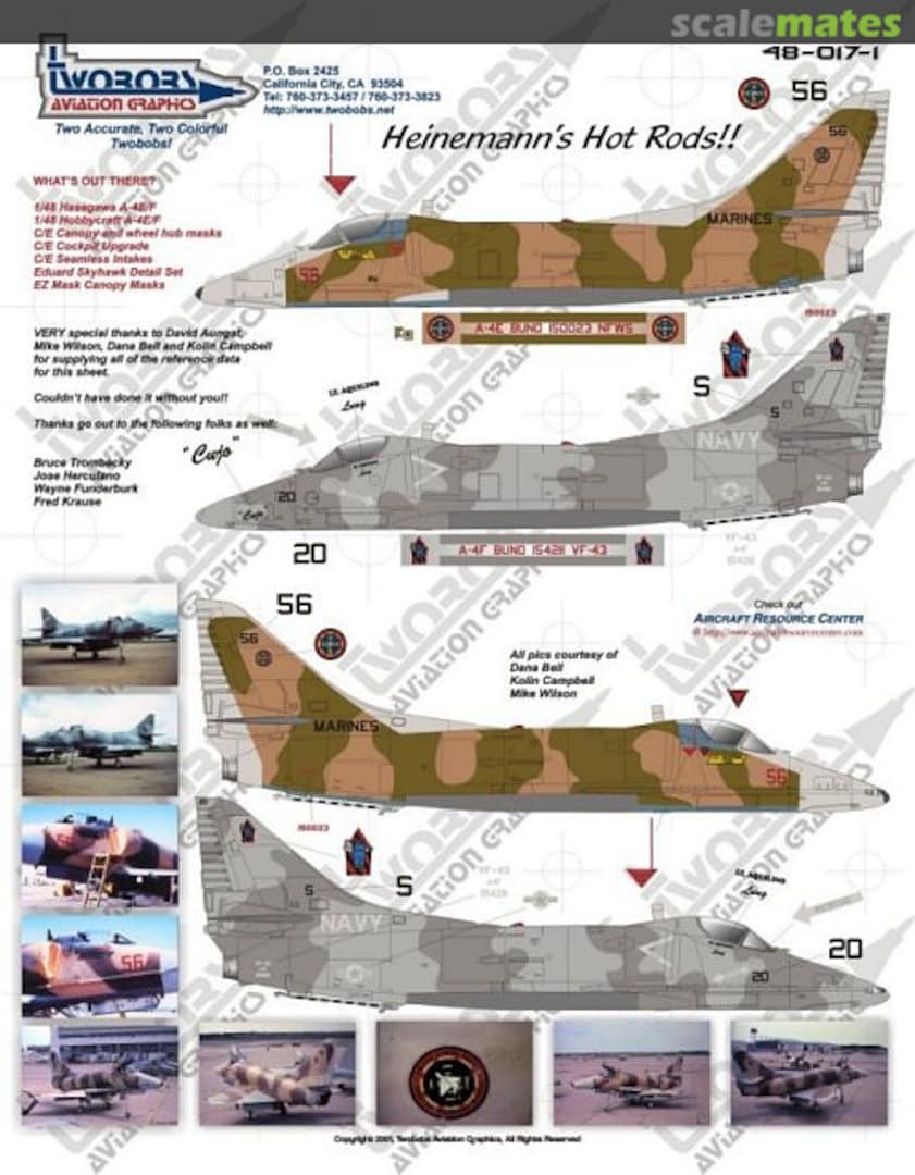 Boxart A-4E/F Heinemann's Hot Rods!! 48-017 TwoBobs Aviation Graphics