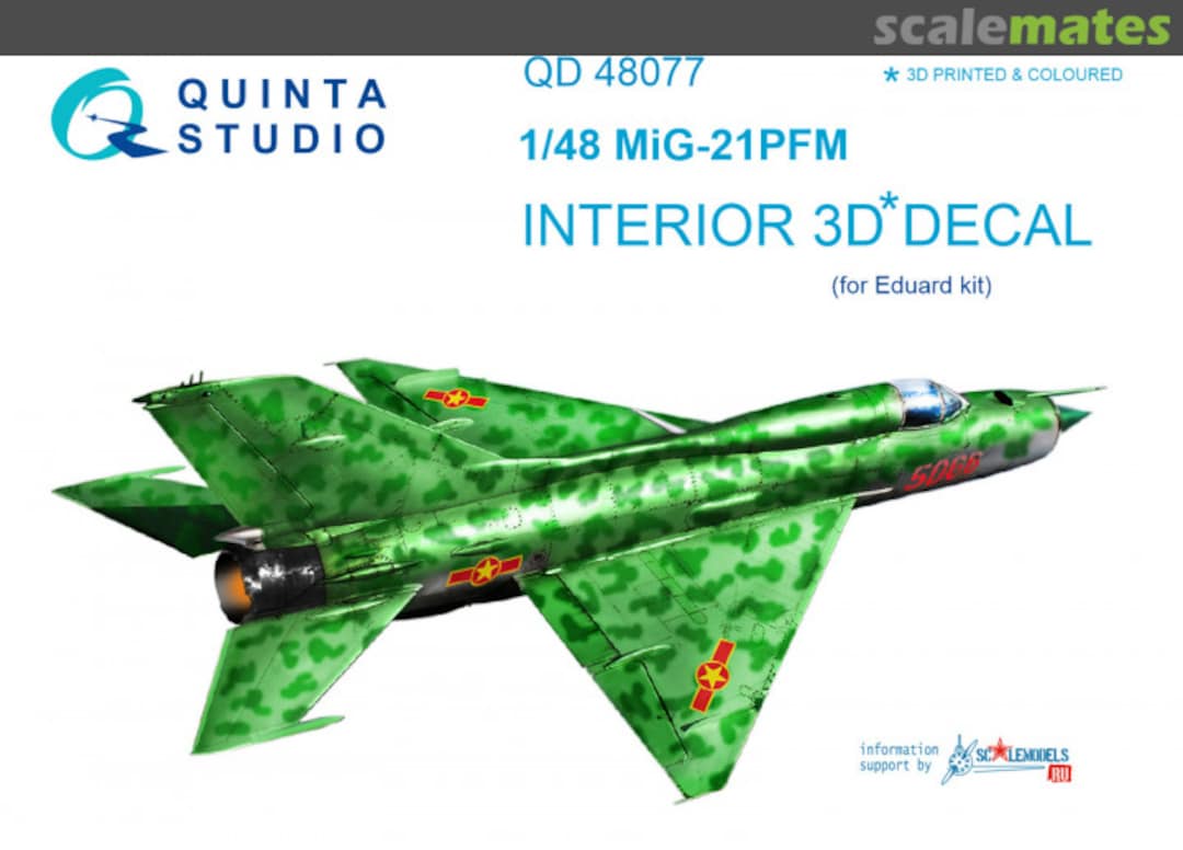 Boxart MiG-21PFM Interior 3D Decal QD48077 Quinta Studio