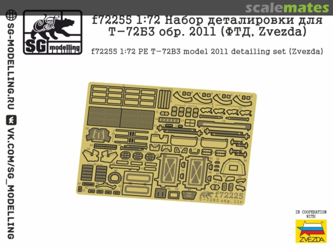 Boxart T-72B3 Model 2011 detail set f72255 SG-MODELLING