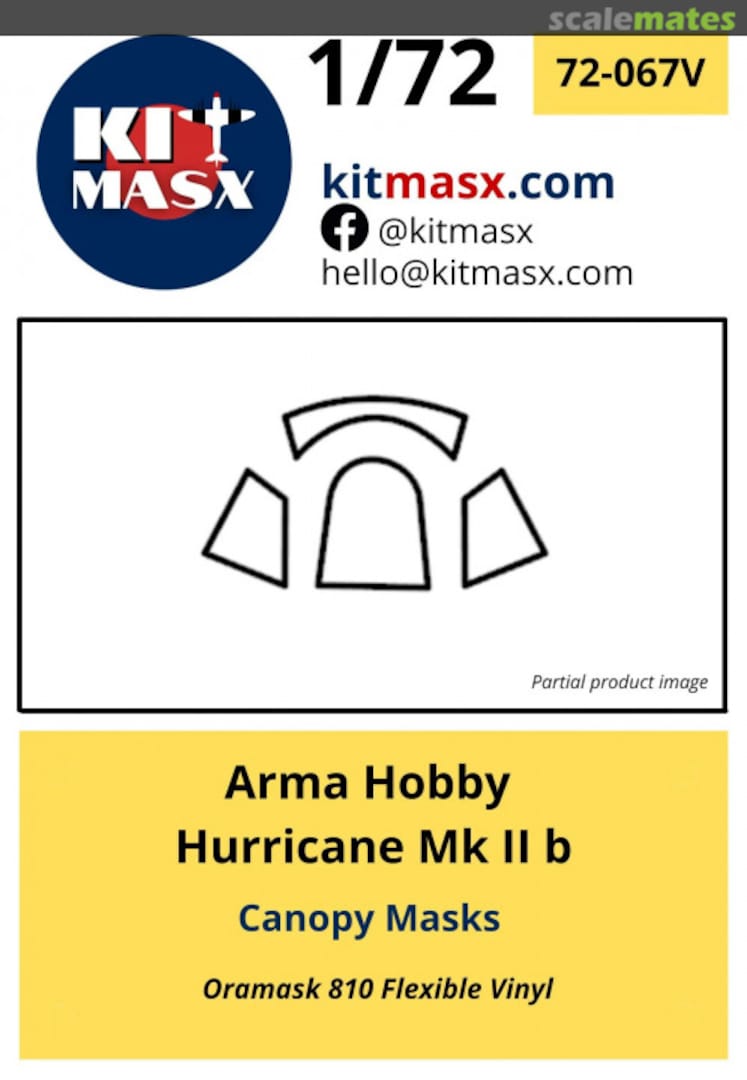 Boxart Hurricane Mk II b Canopy Masks 72-067V Kit Masx