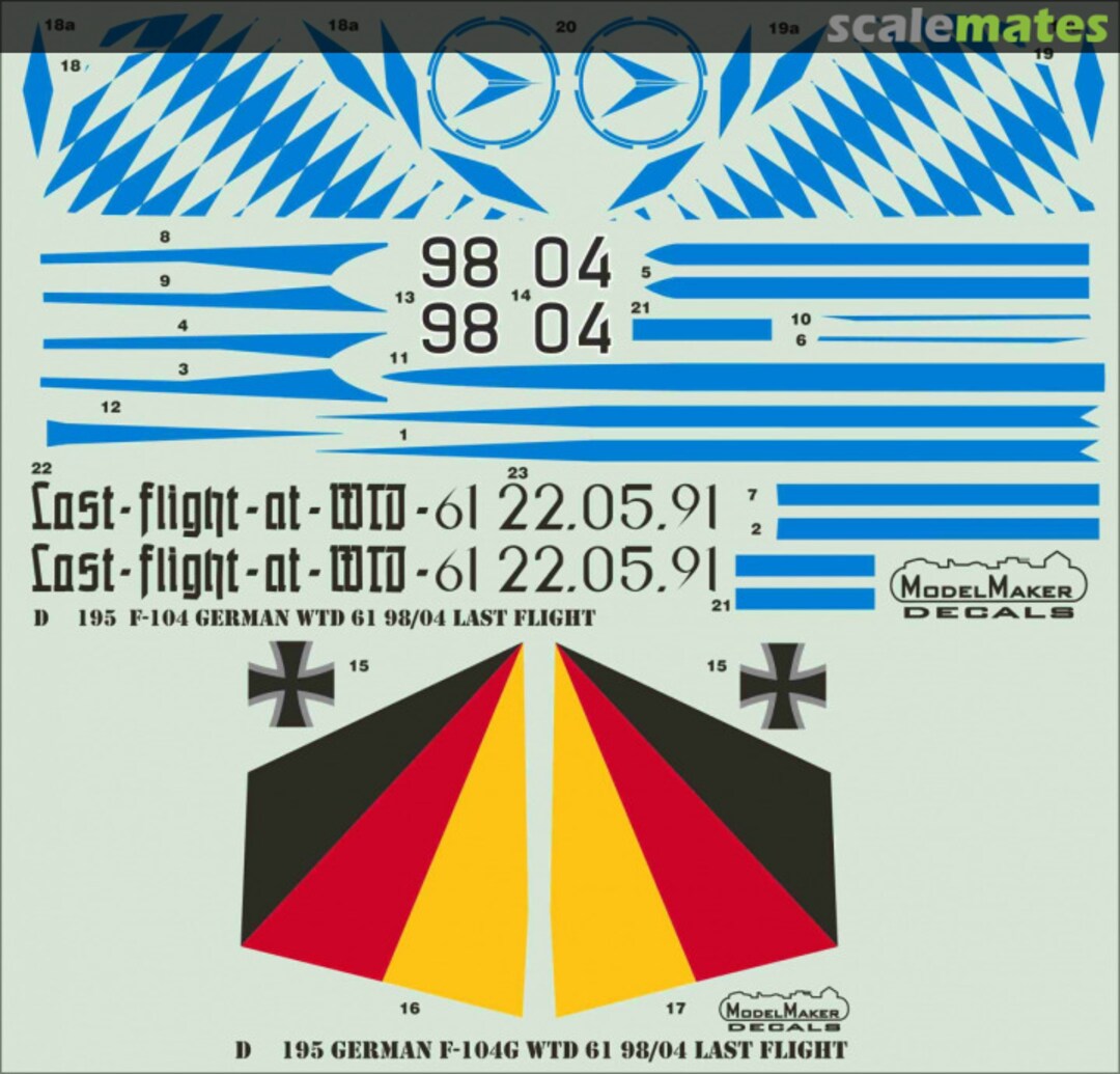 Boxart German F-104 WTD 61 98/04 Last Flight MD32195 ModelMaker