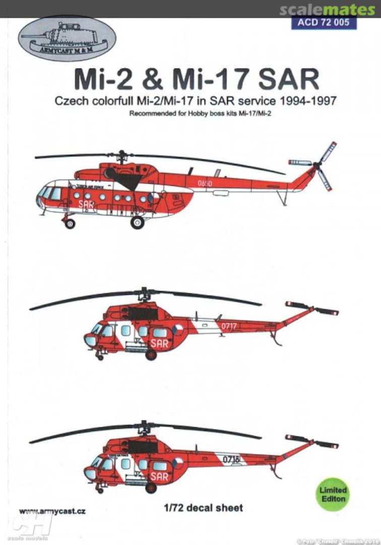 Boxart MI-2 and Mi-17 SAR in Czech service ACD 72 005 Armycast M&M