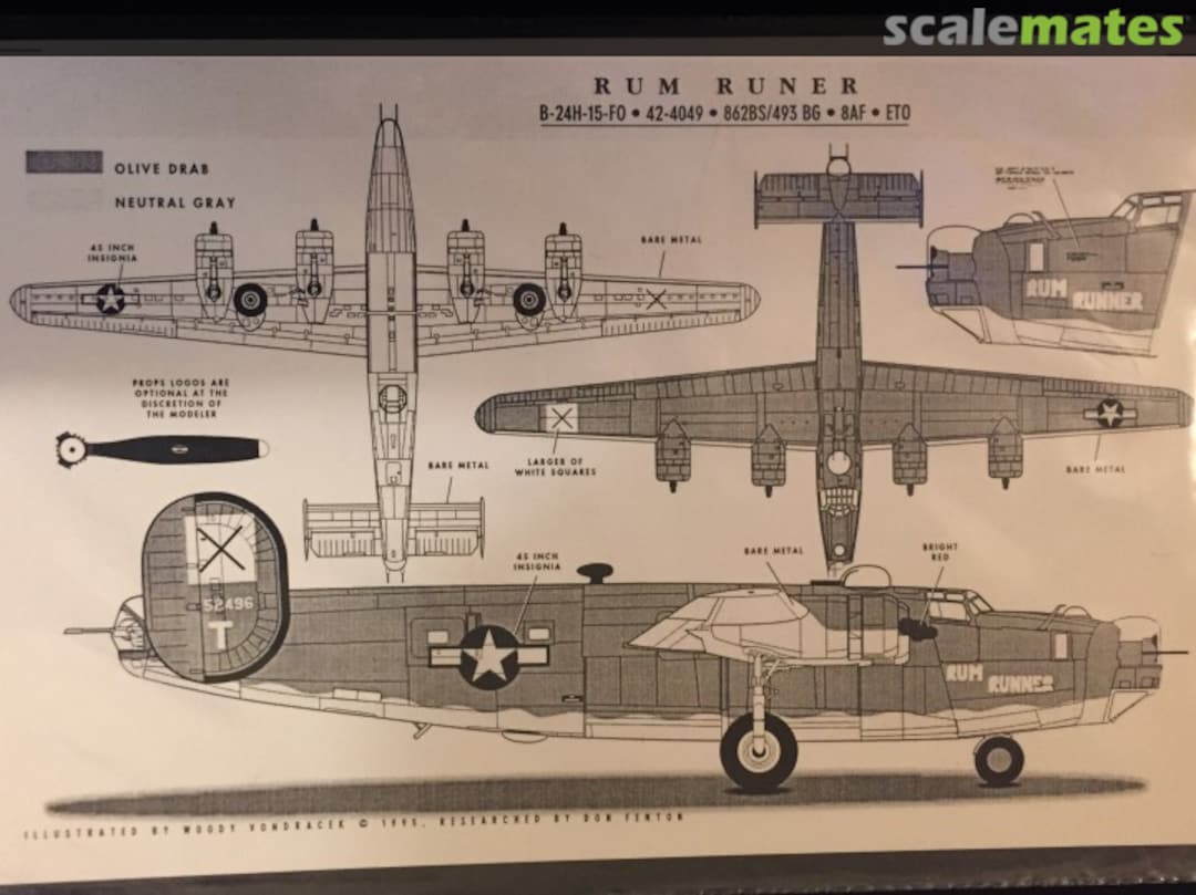 Boxart B-24H-15-FO "Rum Runner" PMT72005 White Dog Decals