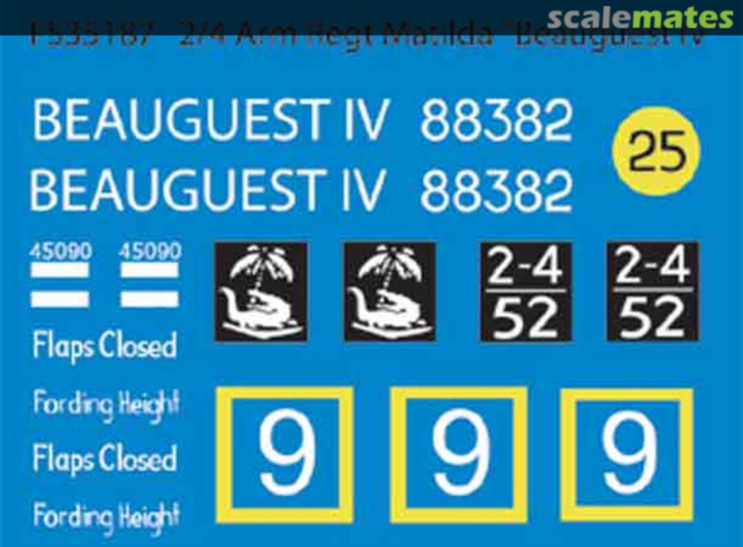 Boxart 2/4 Arm Regt CS Matilda "Beauguest IV" (Dry Transfers) FS35187 Firestorm Models