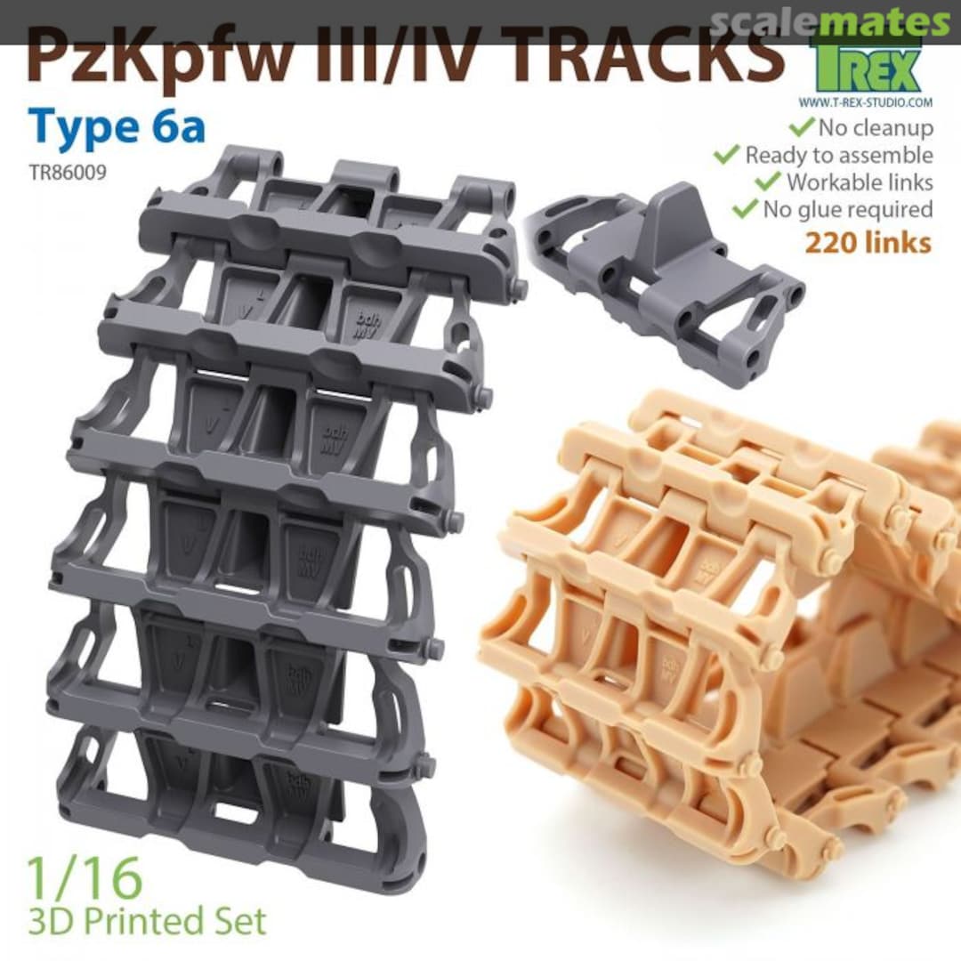 Boxart Movable Track for Panzer III / IV Track Type.6a TR86009 T-Rex Studio