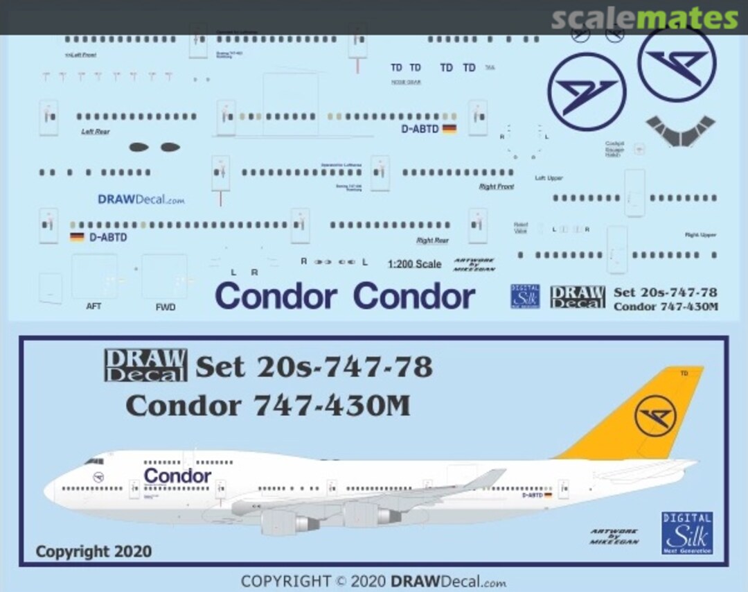 Boxart Condor 747-430M 20-747-78 Draw Decal